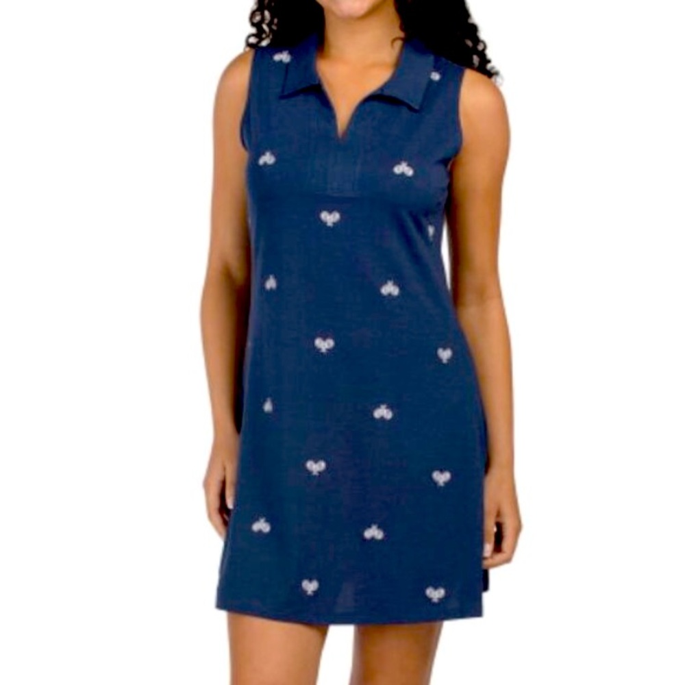 SIGRID OLSEN Pickleball Racquet Embroidered Sleeveless Dress BLACK SIZE XS NWT